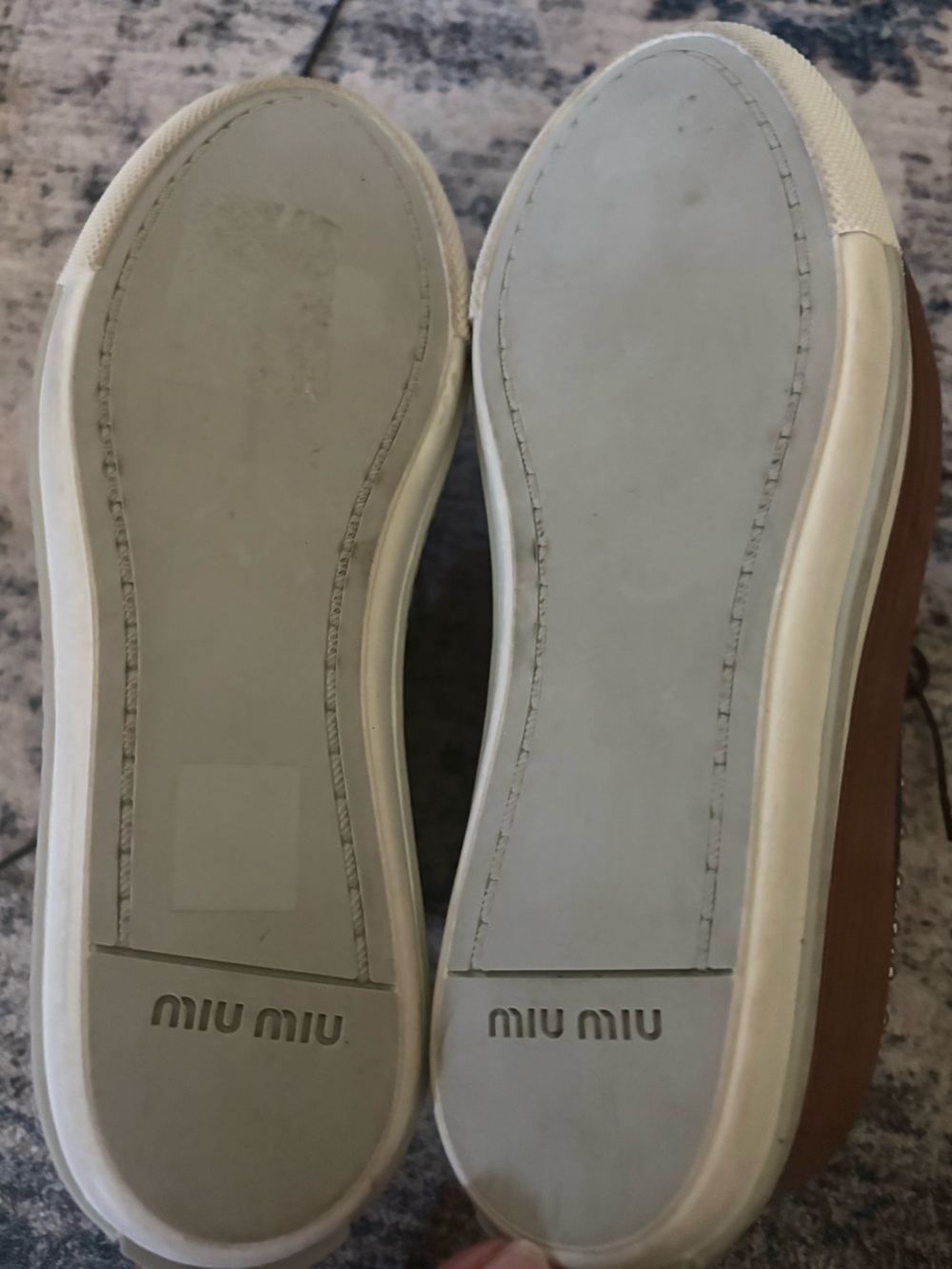 Miu Miu Oxford Studded Sneakers in Blue Denim - Picture 8 of 8